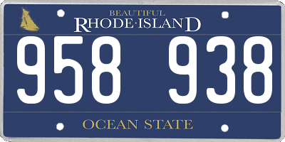 RI license plate 958938