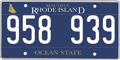RI license plate 958939