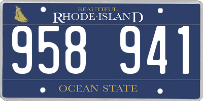 RI license plate 958941