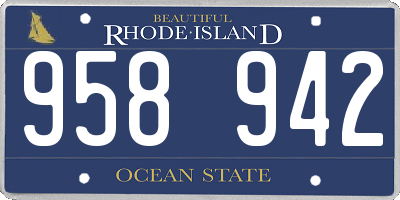 RI license plate 958942