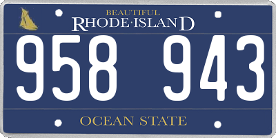 RI license plate 958943