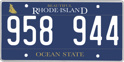 RI license plate 958944