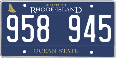 RI license plate 958945