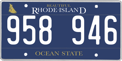 RI license plate 958946