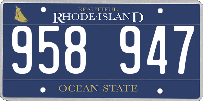 RI license plate 958947