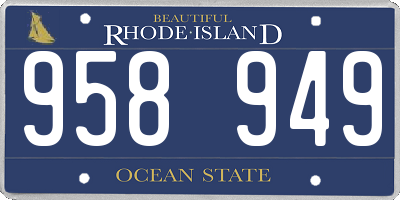 RI license plate 958949