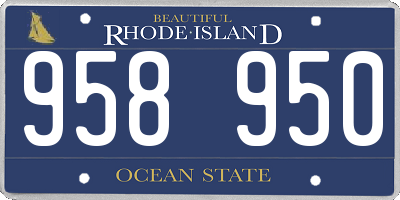 RI license plate 958950