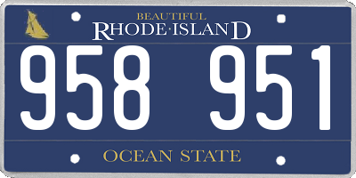 RI license plate 958951