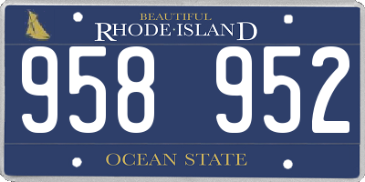 RI license plate 958952