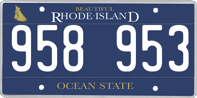 RI license plate 958953
