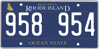 RI license plate 958954