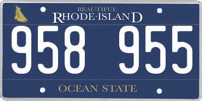 RI license plate 958955