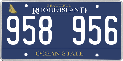 RI license plate 958956