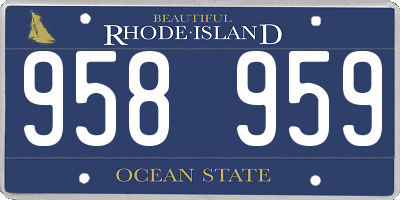 RI license plate 958959