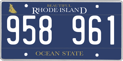 RI license plate 958961