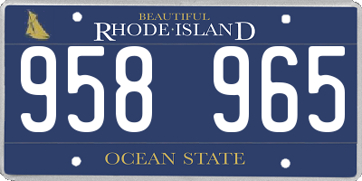 RI license plate 958965