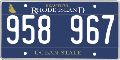 RI license plate 958967