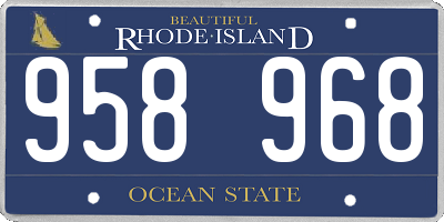 RI license plate 958968