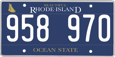 RI license plate 958970