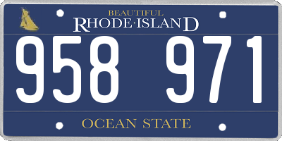 RI license plate 958971