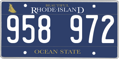 RI license plate 958972
