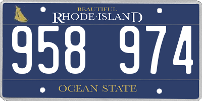 RI license plate 958974