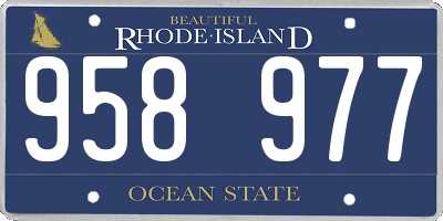 RI license plate 958977