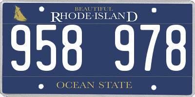 RI license plate 958978