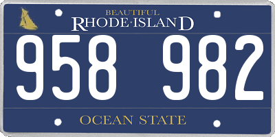 RI license plate 958982