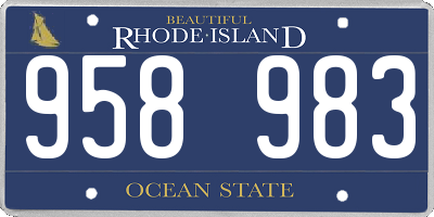 RI license plate 958983