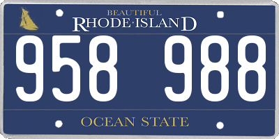 RI license plate 958988