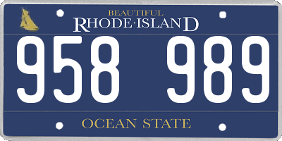 RI license plate 958989