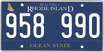 RI license plate 958990