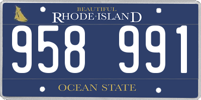 RI license plate 958991