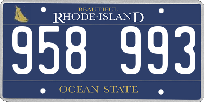 RI license plate 958993