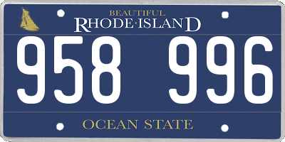 RI license plate 958996