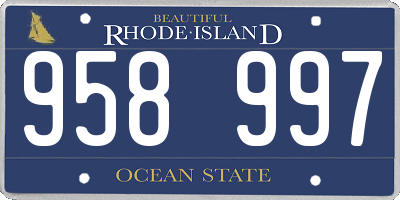 RI license plate 958997