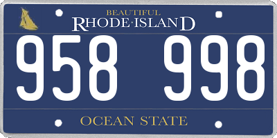 RI license plate 958998