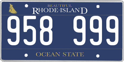 RI license plate 958999