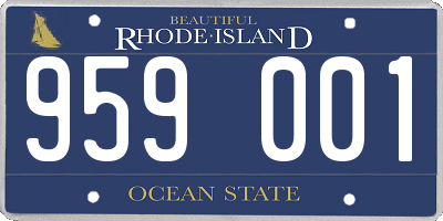 RI license plate 959001