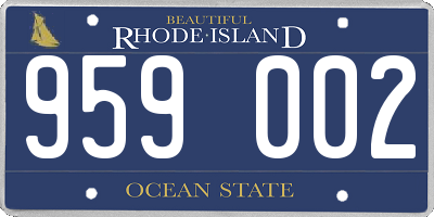 RI license plate 959002