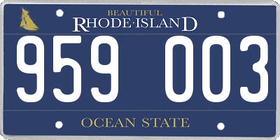 RI license plate 959003