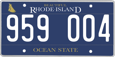 RI license plate 959004