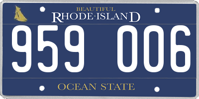 RI license plate 959006