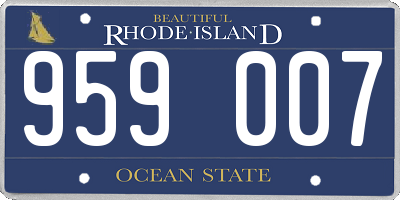 RI license plate 959007