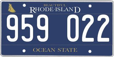 RI license plate 959022