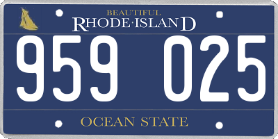 RI license plate 959025