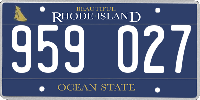 RI license plate 959027