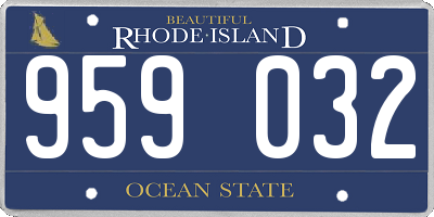 RI license plate 959032