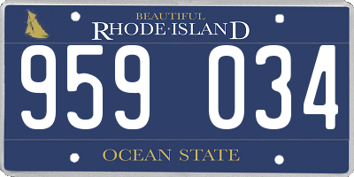 RI license plate 959034